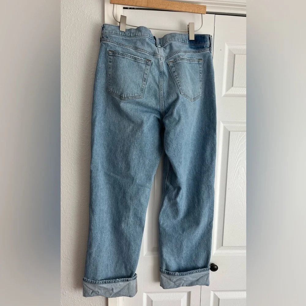 Abercrombie 32/14 LONG Cruve Love Low Rise Baggy Jeans with Cuffed Rolled Hem